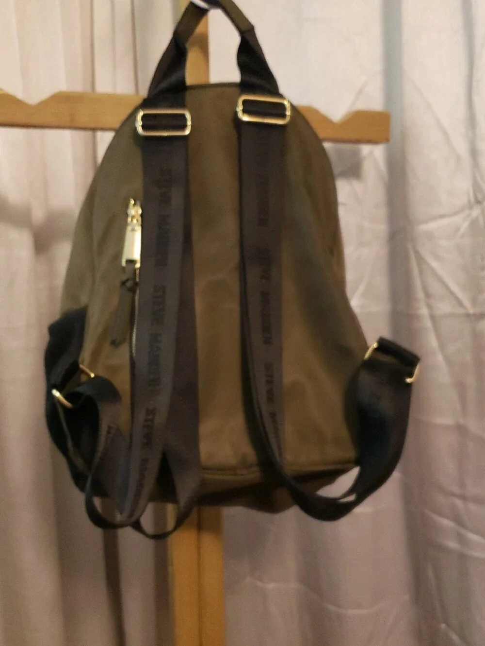 Steve Madden Olive Green Quilted Backpack